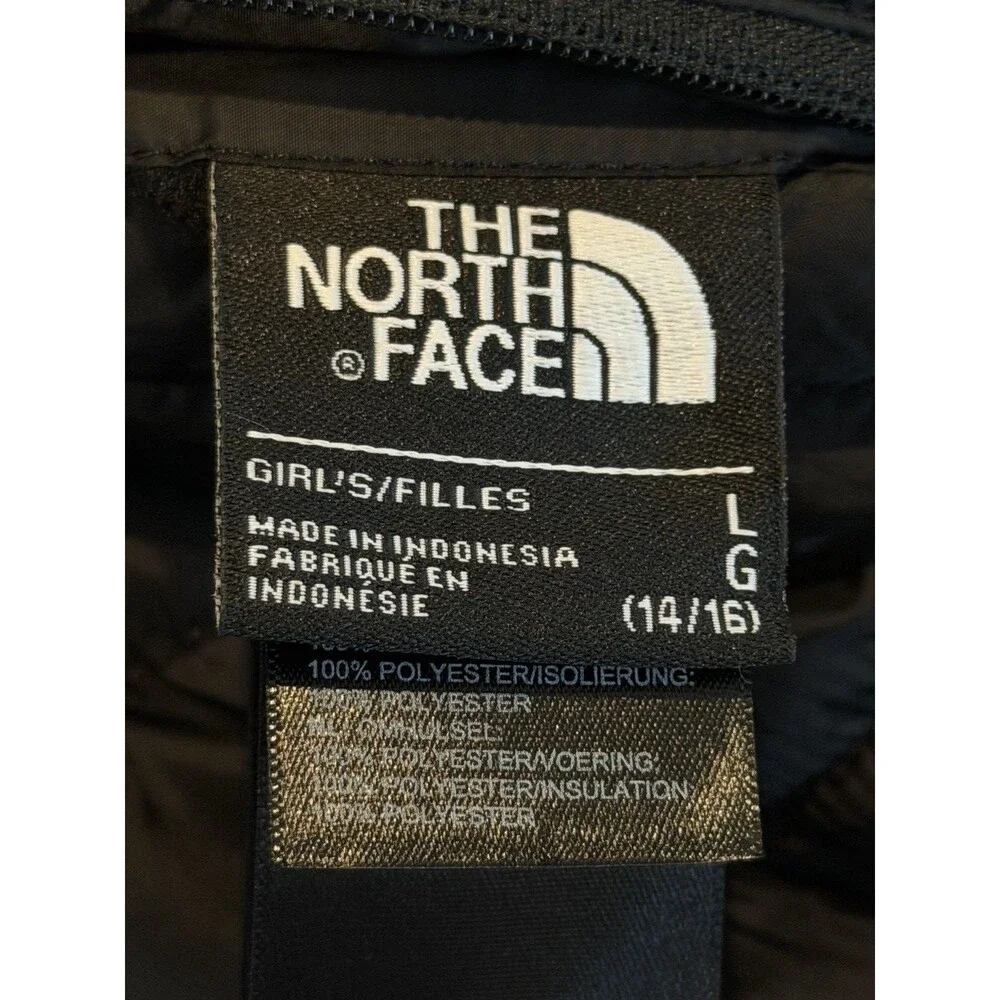 The North Face Girls L 14/16 Reversible Puffer Fleece Jacket Black